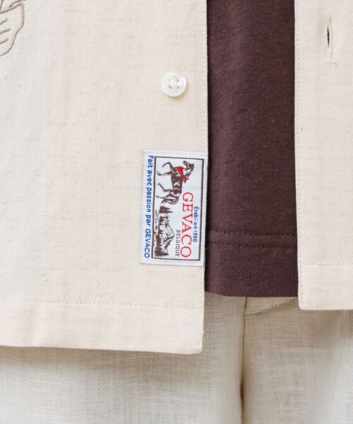 GEVACO(ゲバコ)の「【GEVACO/ゲバコ】刺繍オープンカラーシャツ(シャツ/ブラウス・メンズ・ベージュ/オリーブ・L/M)」の21枚目の写真