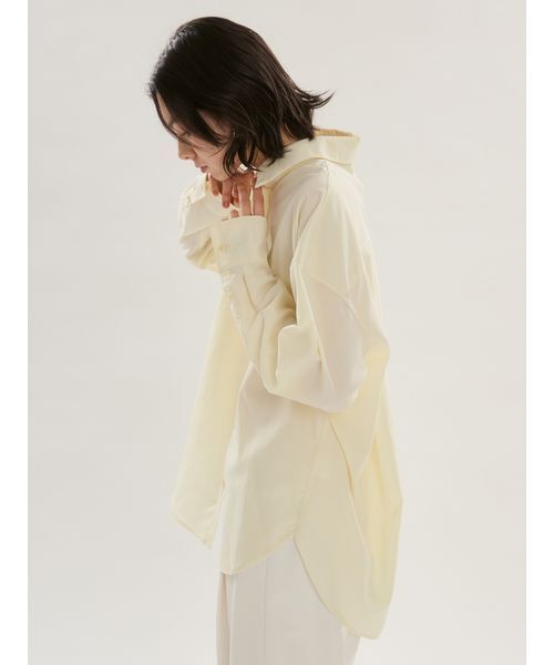 emmi(エミ)の「【LUMISHADE】ベーシックシャツ/UVカット/接触冷感(ルームウェア/パジャマ・レディース・ホワイト/ブルー/イエロー・F)」の9枚目の写真