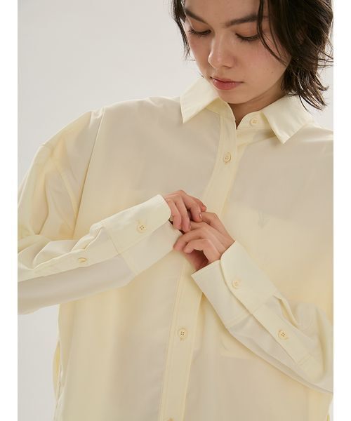 emmi(エミ)の「【LUMISHADE】ベーシックシャツ/UVカット/接触冷感(ルームウェア/パジャマ・レディース・ホワイト/ブルー/イエロー・F)」の10枚目の写真