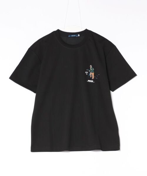 BAYBLO(ベイブロ)の「(RM)【COMPLETE】コットン100% 天竺 プリント デザイン クルーネックTシャツ(Tシャツ/カットソー・メンズ・ホワイト系1/ブラック系1/ブラック系2/ホワイト系2・MEDIUM/LARGE)」の4枚目の写真