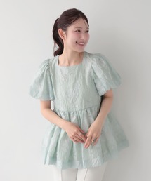 ボートネック裾チュールトップス（Tシャツ/カットソー）｜Fit more