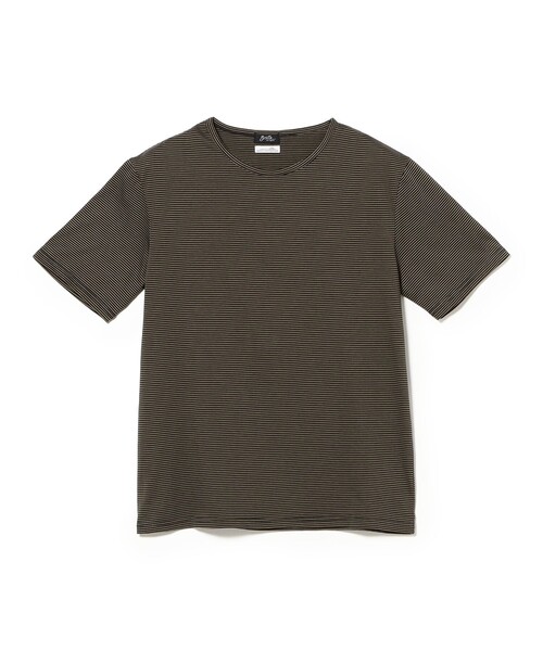 BRILLA per il gusto（ブリッラペルイルグースト）の「アルビニ マイクロ ボーダーTシャツ（Tシャツ/カットソー・メンズ・オリーブ/ブラック・SMALL/LARGE/X-LARGE/MEDIUM）」の6枚目の写真
