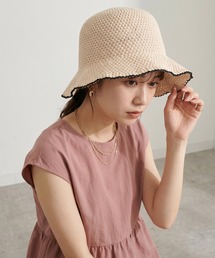 花柄刺繍デニムバケットハット UV（ハット）｜14+（イチヨンプラス）の