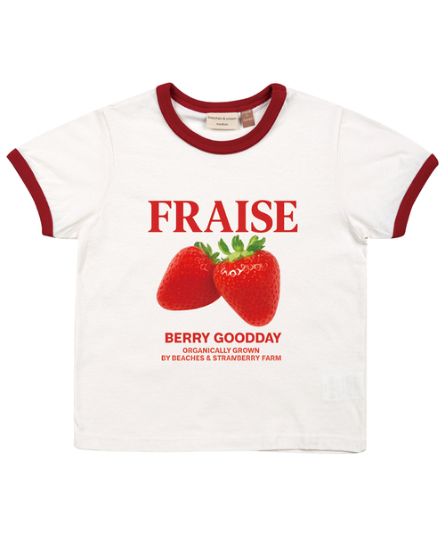 BEACHESAND CREAM KIDS(ビーチスアンドクリームキッズ)の「ベリーリンガーTシャツ-レッド(Tシャツ/カットソー・レディース・レッド・SMALL/MEDIUM/LARGE)」の1枚目の写真