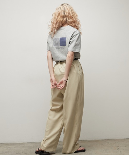 uchi.（ウチ）の「綿100％　幾何バックプリントグラフィックTシャツ（Tシャツ/カットソー・レディース・ワイン系/杢グレー/チャコールグレー/オフホワイト・FREE）」の19枚目の写真