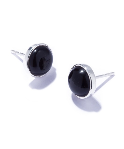quip queint（クイップクエイント）の「【quip queint】orbit pierce onyx/オービット ピアス オニキス  ムーンストーン（ピアス（両耳用）・レディース・シルバー×オニキス/ストーン・FREE）」の3枚目の写真