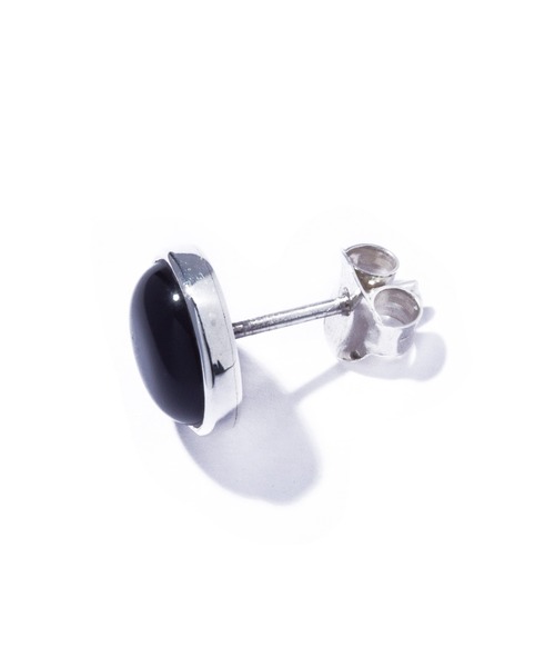 quip queint（クイップクエイント）の「【quip queint】orbit pierce onyx/オービット ピアス オニキス  ムーンストーン（ピアス（両耳用）・レディース・シルバー×オニキス/ストーン・FREE）」の4枚目の写真