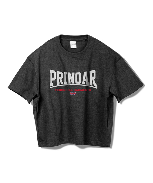 PRINOAR(プリノア)の「ボウタイロゴ01 セミクロップ 半袖Tシャツ - チャコール(Tシャツ/カットソー・レディース・チャコール・MEDIUM/LARGE/SMALL)」の1枚目の写真