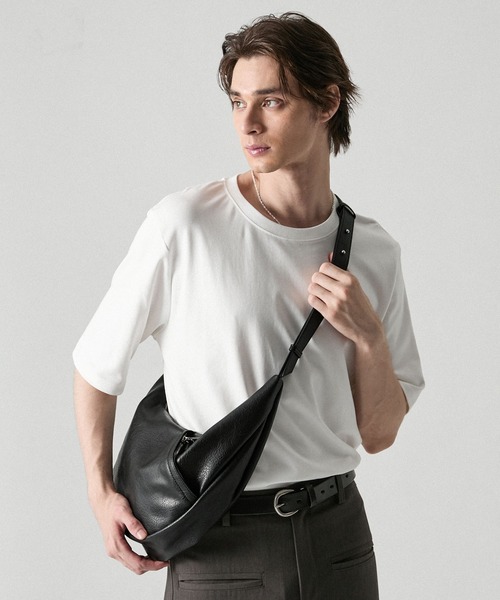 CLEL(クレイル)の「【CLEL】2Way Half Moon Bag / 2way ハーフムーンバッグ(ショルダーバッグ・メンズ・ブラック/ブラウン・FREE)」の16枚目の写真
