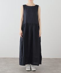 【ARMEN】LINEN PLAIN BOAT NECK DRESS