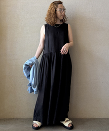 JOURNAL STANDARD LUXE | 【ARMEN】LINEN PLAIN  BOAT NECK DRESS(ワンピース)