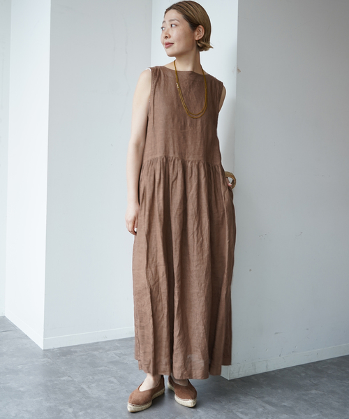 JOURNAL STANDARD LUXE(ジャーナルスタンダード ラックス)の「【ARMEN】LINEN PLAIN BOAT NECK DRESS(ワンピース・レディース・ブラック・1)」の18枚目の写真
