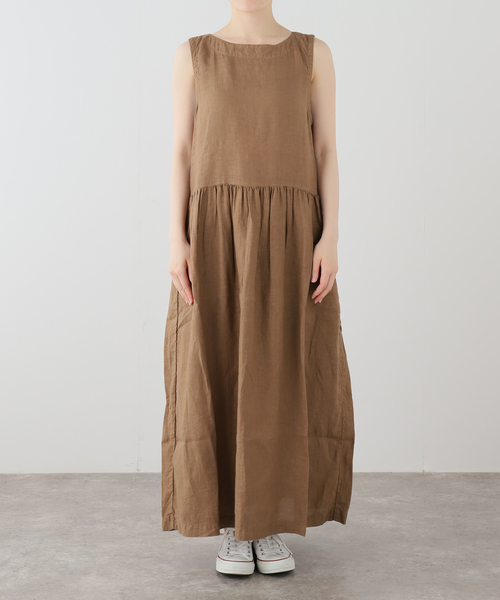 JOURNAL STANDARD LUXE(ジャーナルスタンダード ラックス)の「【ARMEN】LINEN PLAIN BOAT NECK DRESS(ワンピース・レディース・ブラック・1)」の9枚目の写真