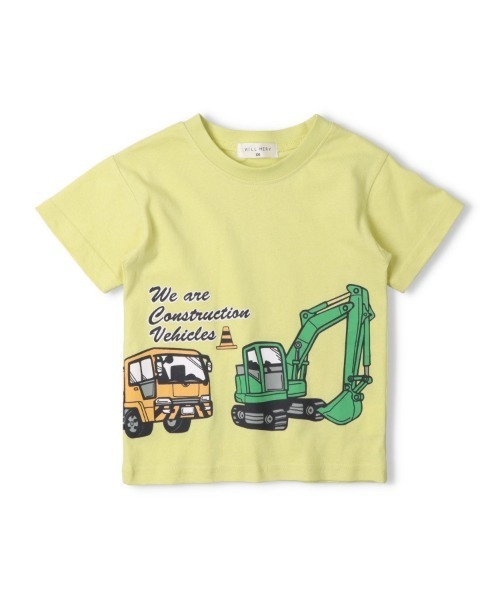 Will Mery（ウイルメリィ）の「【WEB限定】乗り物プリント半袖Tシャツ（Tシャツ/カットソー・キッズ・ブルー/イエロー・80/90/130/100/110/120）」の2枚目の写真