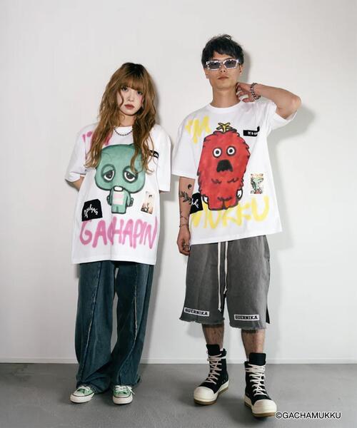 ROYAL FLASH(ロイヤルフラッシュ)の「guernika/ゲルニカ/GACHAPIN Paint-T(Tシャツ/カットソー・メンズ・ホワイト・XL/2XL)」の4枚目の写真