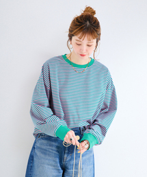 《追加9》【WEB限定】ウォッシャブル / ボーダーロンTEE