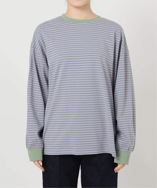 B.C STOCK(ベーセーストック)の「《追加9》【WEB限定】ウォッシャブル / ボーダーロンTEE(Tシャツ/カットソー・レディース・パープル系その他/ブラック系その他/グリーン/ブルー/イエロー/ピンク/パープル・FREE)」の9枚目の写真
