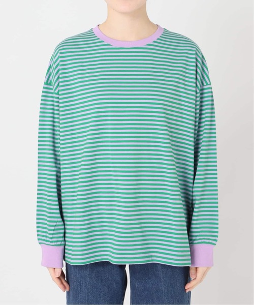 B.C STOCK(ベーセーストック)の「《追加9》【WEB限定】ウォッシャブル / ボーダーロンTEE(Tシャツ/カットソー・レディース・パープル系その他/ブラック系その他/グリーン/ブルー/イエロー/ピンク/パープル・FREE)」の11枚目の写真