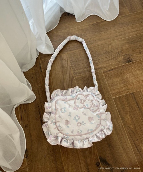 sanrio（サンリオ）の「Balletcore【HELLO KITTY】FACE DESIGN TOTE BAG（スカート・レディース・オフホワイト/ブルー/ピンク・FREE）」の3枚目の写真