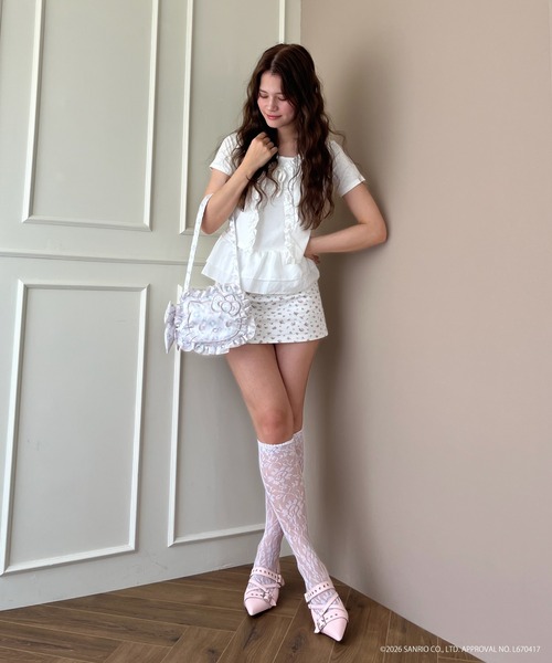sanrio（サンリオ）の「Balletcore【HELLO KITTY】FACE DESIGN TOTE BAG（スカート・レディース・オフホワイト/ブルー/ピンク・FREE）」の9枚目の写真