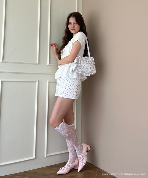 sanrio（サンリオ）の「Balletcore【HELLO KITTY】FACE DESIGN TOTE BAG（スカート・レディース・オフホワイト/ブルー/ピンク・FREE）」の10枚目の写真