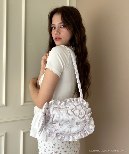sanrio（サンリオ）の「Balletcore【HELLO KITTY】FACE DESIGN TOTE BAG（スカート・レディース・オフホワイト/ブルー/ピンク・FREE）」の12枚目の写真