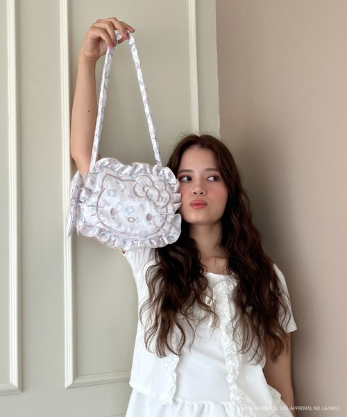 sanrio（サンリオ）の「Balletcore【HELLO KITTY】FACE DESIGN TOTE BAG（スカート・レディース・オフホワイト/ブルー/ピンク・FREE）」の15枚目の写真