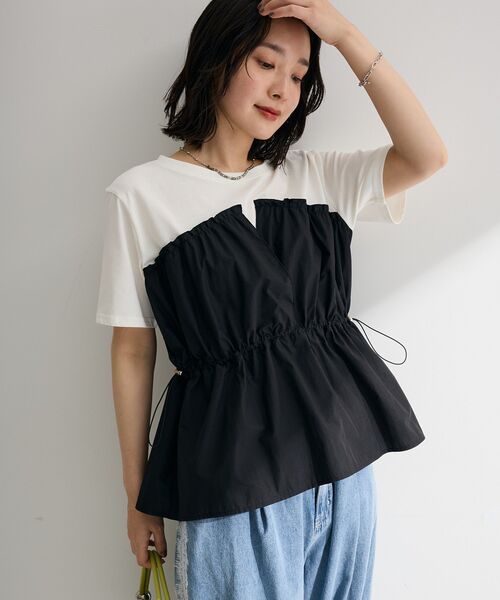 Green Parks(グリーンパークス)の「ビスチェドッキングカットプルオーバー(Tシャツ/カットソー・レディース・グレー系その他2/ブルー系その他6/ブラック/カーキ・FREE)」の1枚目の写真