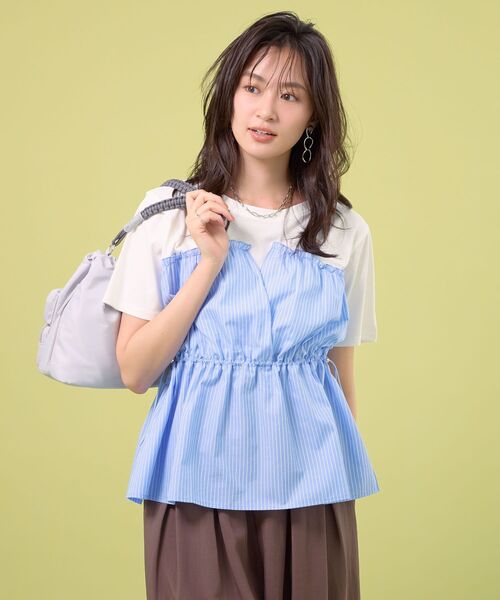 Green Parks(グリーンパークス)の「ビスチェドッキングカットプルオーバー(Tシャツ/カットソー・レディース・グレー系その他2/ブルー系その他6/ブラック/カーキ・FREE)」の9枚目の写真