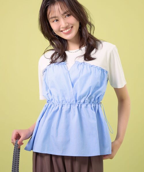 Green Parks(グリーンパークス)の「ビスチェドッキングカットプルオーバー(Tシャツ/カットソー・レディース・グレー系その他2/ブルー系その他6/ブラック/カーキ・FREE)」の10枚目の写真