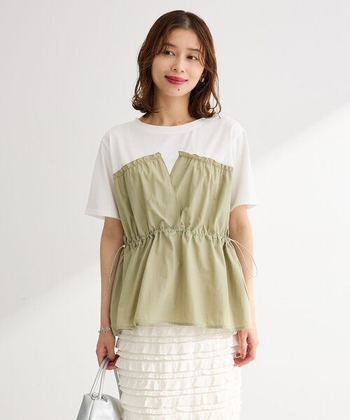 Green Parks(グリーンパークス)の「ビスチェドッキングカットプルオーバー(Tシャツ/カットソー・レディース・グレー系その他2/ブルー系その他6/ブラック/カーキ・FREE)」の14枚目の写真