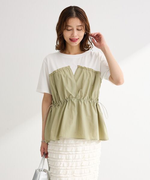 Green Parks(グリーンパークス)の「ビスチェドッキングカットプルオーバー(Tシャツ/カットソー・レディース・グレー系その他2/ブルー系その他6/ブラック/カーキ・FREE)」の15枚目の写真