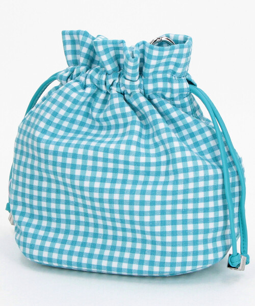 GANNI(ガニー)の「GANNI/ガニー Pouch Printed Nylon / ギンガムチェック プリント ナイロン ポーチ【限定展開】(ショルダーバッグ・レディース・サックスブルー・ONE SIZE)」の9枚目の写真