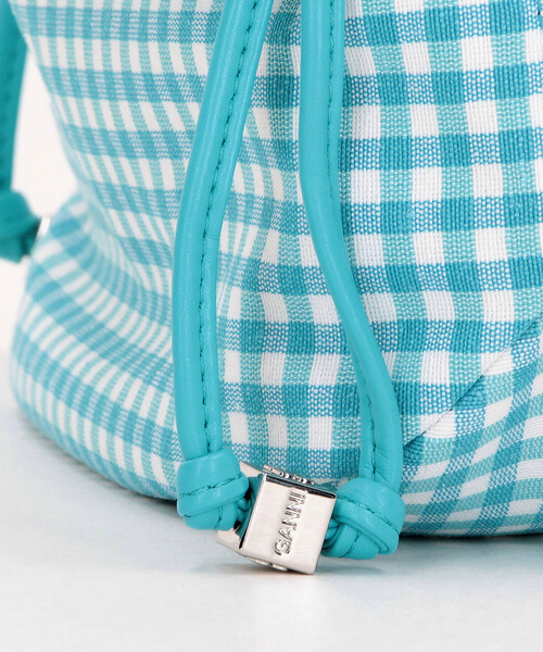 GANNI(ガニー)の「GANNI/ガニー Pouch Printed Nylon / ギンガムチェック プリント ナイロン ポーチ【限定展開】(ショルダーバッグ・レディース・サックスブルー・ONE SIZE)」の5枚目の写真