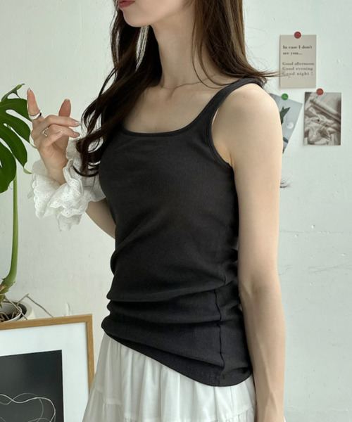 Eclat one(エクラワン)の「【Eclat one】接触冷感 カップ付き タンクトップ(タンクトップ・レディース・ホワイト/チャコールグレー/杢グレー・FREE)」の17枚目の写真