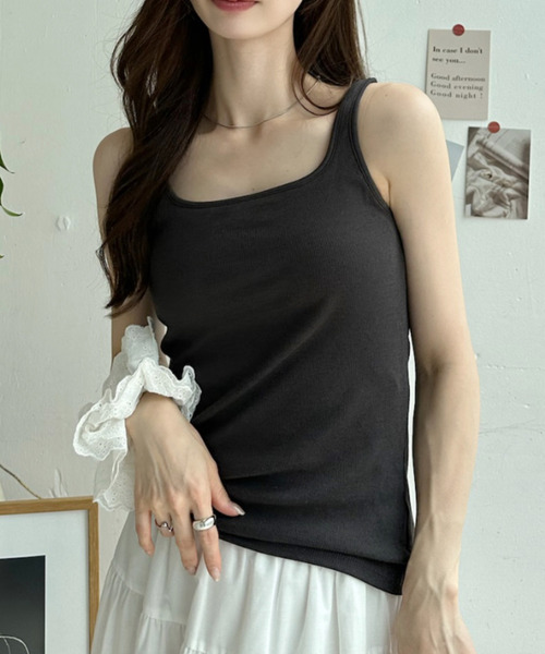 Eclat one(エクラワン)の「【Eclat one】接触冷感 カップ付き タンクトップ(タンクトップ・レディース・ホワイト/チャコールグレー/杢グレー・FREE)」の15枚目の写真
