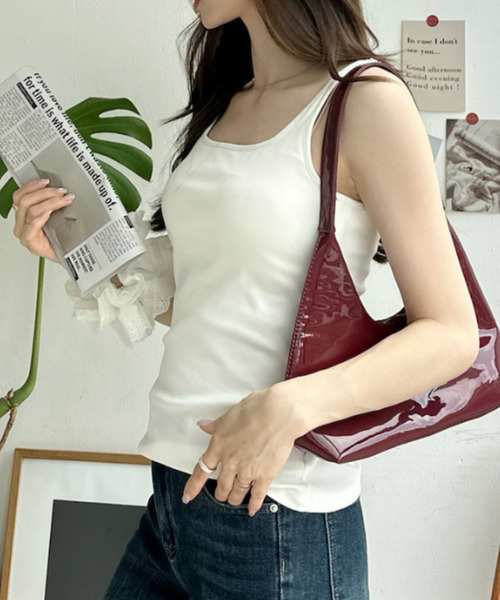 Eclat one(エクラワン)の「【Eclat one】接触冷感 カップ付き タンクトップ(タンクトップ・レディース・ホワイト/チャコールグレー/杢グレー・FREE)」の8枚目の写真