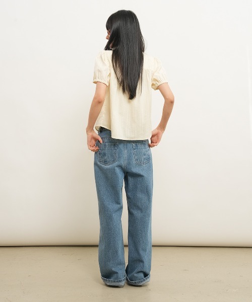 GENERAL IDEA（ジェネラルアイデア）の「【GENERAL IDEA】ラウンドカラーパフブラウス / ROUND COLLAR PUFF BLOUSE（シャツ/ブラウス・レディース・クリーム/スカイブルー/ホワイト/ネイビー・S/L/M）」の15枚目の写真