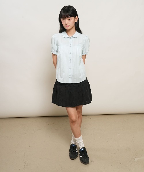GENERAL IDEA（ジェネラルアイデア）の「【GENERAL IDEA】ラウンドカラーパフブラウス / ROUND COLLAR PUFF BLOUSE（シャツ/ブラウス・レディース・クリーム/スカイブルー/ホワイト/ネイビー・S/L/M）」の21枚目の写真