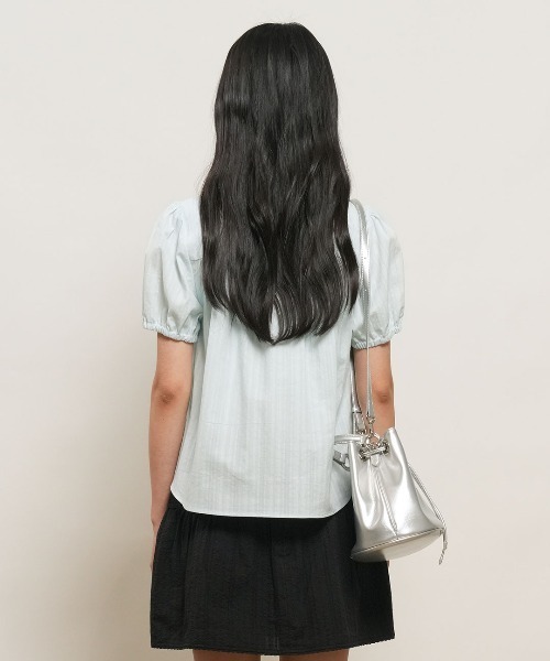 GENERAL IDEA（ジェネラルアイデア）の「【GENERAL IDEA】ラウンドカラーパフブラウス / ROUND COLLAR PUFF BLOUSE（シャツ/ブラウス・レディース・クリーム/スカイブルー/ホワイト/ネイビー・S/L/M）」の19枚目の写真