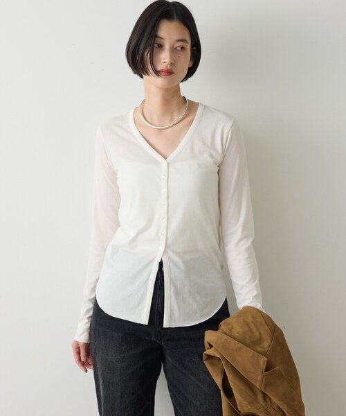GALLARDAGALANTE（ガリャルダガランテ）の「【La nature linge】 キュプラハイツイストカーデ（Tシャツ/カットソー・レディース・オフホワイト/ブラウン/ブラック・FREE）」の20枚目の写真