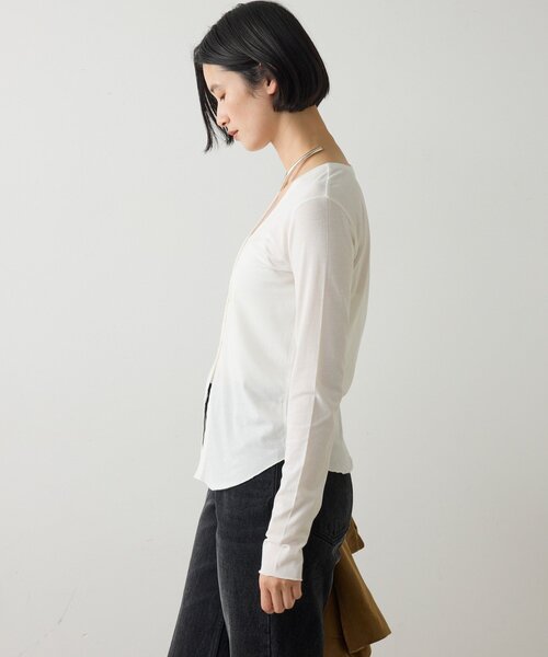 GALLARDAGALANTE（ガリャルダガランテ）の「【La nature linge】 キュプラハイツイストカーデ（Tシャツ/カットソー・レディース・オフホワイト/ブラウン/ブラック・FREE）」の21枚目の写真