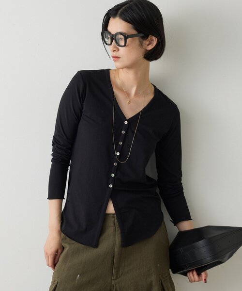 GALLARDAGALANTE（ガリャルダガランテ）の「【La nature linge】 キュプラハイツイストカーデ（Tシャツ/カットソー・レディース・オフホワイト/ブラウン/ブラック・FREE）」の19枚目の写真