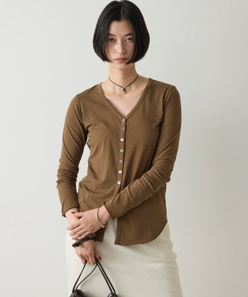 GALLARDAGALANTE（ガリャルダガランテ）の「【La nature linge】 キュプラハイツイストカーデ（Tシャツ/カットソー・レディース・オフホワイト/ブラウン/ブラック・FREE）」の12枚目の写真
