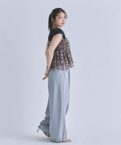 archives(アルシーヴ)の「チェックフリルチュールビスチェ×フレンチTEE SET(アンサンブル・レディース・ブラック/ベージュ/ブラウン・MEDIUM)」の22枚目の写真