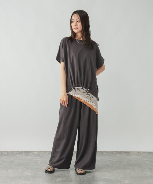 GLOBAL WORK(グローバルワーク)の「リネンライク裾ドロスト半袖/636812(Tシャツ/カットソー・レディース・ダークグレー/ブルー系その他7・MEDIUM/LARGE)」の18枚目の写真