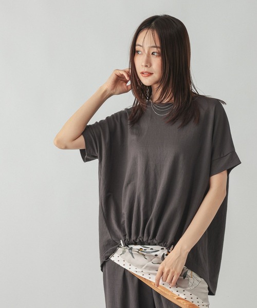 GLOBAL WORK(グローバルワーク)の「リネンライク裾ドロスト半袖/636812(Tシャツ/カットソー・レディース・ダークグレー/ブルー系その他7・MEDIUM/LARGE)」の21枚目の写真