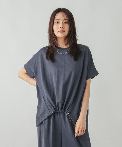 GLOBAL WORK(グローバルワーク)の「リネンライク裾ドロスト半袖/636812(Tシャツ/カットソー・レディース・ダークグレー/ブルー系その他7・MEDIUM/LARGE)」の14枚目の写真