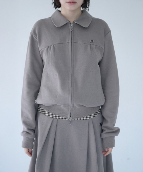 MIRECO（ミレコ）の「MINI CHECK SWEAT JK BEIGE（その他アウター・レディース・その他・FREE）」の2枚目の写真