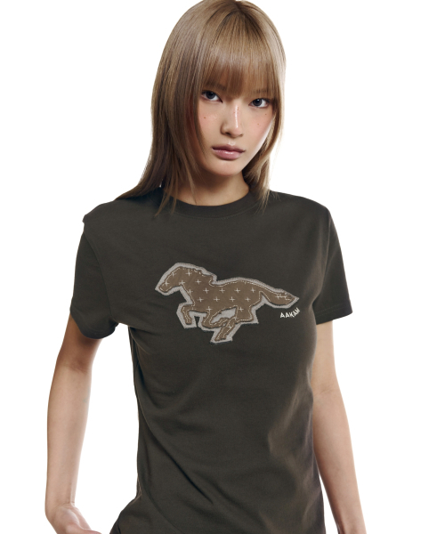 AAKAM（アーカム）の「Sprint Horse Half Top (Khaki)（Tシャツ/カットソー・レディース・その他・1/2/3）」の5枚目の写真